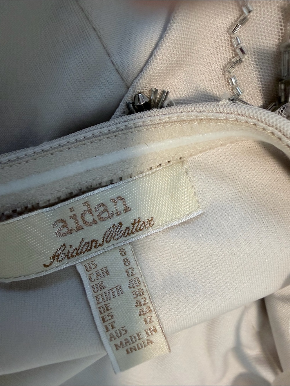 Aidan by Aidan Mattox Cream Chevron Halter Crop Top - Picture 8 of 11